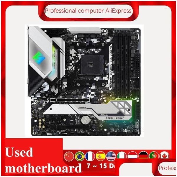 Cartes mères pour Asrock B550M Steel Legend utilisé carte mère Socket Am4 B550 Original bureau Pci-E 4.0 M.2 Nvme carte mère cartes mères Dhm9G