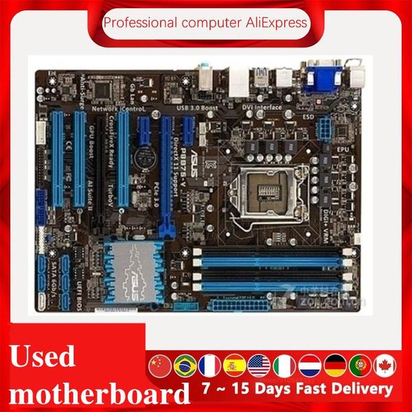 Cartes mères pour ASUS P8B75-V carte mère d'ordinateur LGA 1155 DDR3 Intel B75 P8B75 carte mère de bureau SATA II PCI-E X16 cartes mères d'occasion