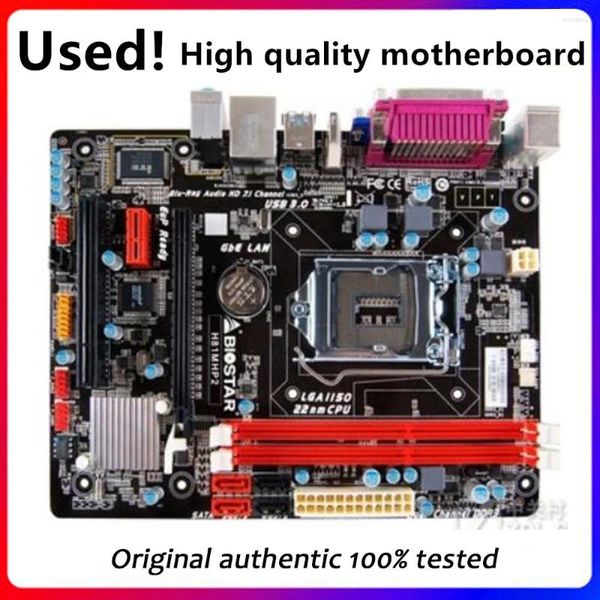 Cartes mères pour Biostar H81MHP2 Bureau de bureau H81 LGA 1150 CPU SATA3 USB3.0 Boîtier principal d'occasion d'origine