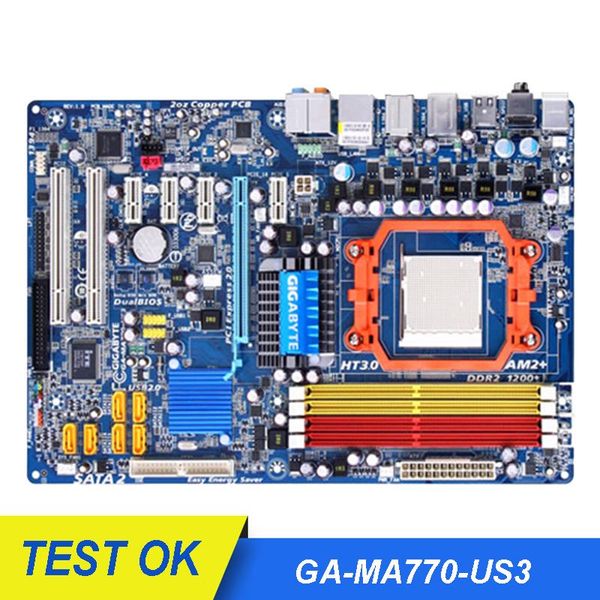 Placas base para GIGABYTE GA-MA770-US3 REV2.0 computadora USB2.0 MA770-US3 placa base AM2 DDR2 AMD 760G 770 placa base de escritorio Original usada