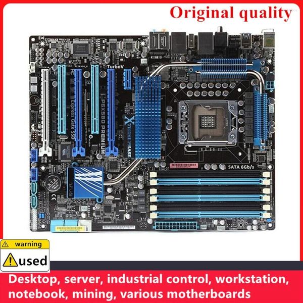 Cartes mères pour P6X58D Premium LGA 1366 DDR3 ATX Intel X58 Overclocking Bureau Construction Main Sata III USB3.0