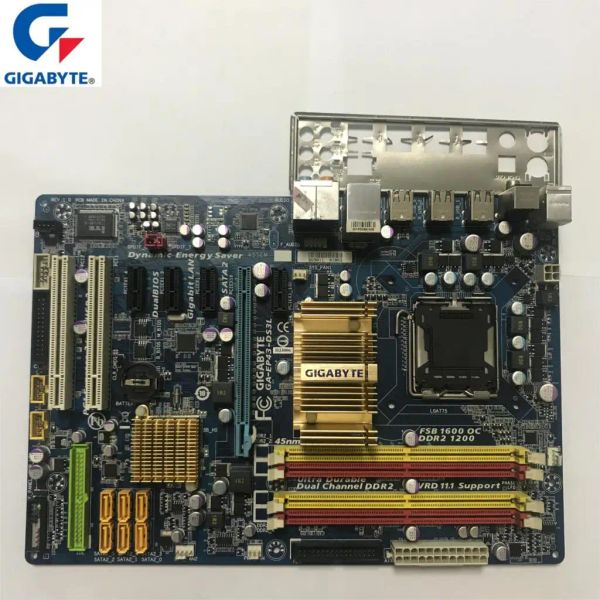 Cartes mères Gigabyt GAEP43DS3L 100% ORIGINAL Motoralboard LGA 775 DDR2 Ordinateur de bureau Board Main Board 16 Go EP43DS3L EP43 DS3L P43 Utilisé