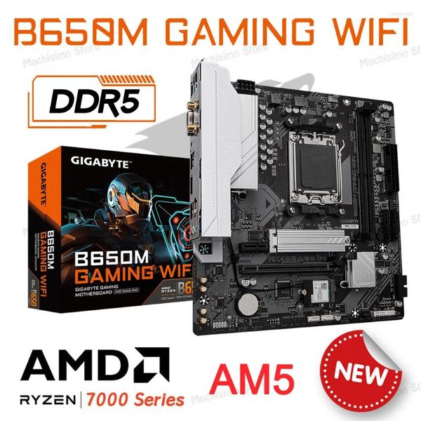 Placas base Gigabyte B650M GAMING WIFI AM5 Placa base DDR5 6400MHz AMD B650 Soporte de placa base Ryzen Serie 7000 CPU PCIe 4.0 MicroATX