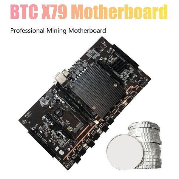 Cartes mères H61 BTC Mining carte mère LGA 2011 DDR3 prend en charge 32G 60mm Pitch Support RTX3060 3080 carte graphique pour MinerMotherboards