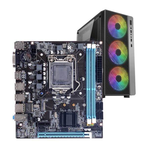 Cartes mères H61 LGA 1155 Carte mère pour Core i7 i5 i3 CPU Bureau Board DDR3 16GB Microatx LGA1155 avec M.2 NVME SATA2.0 VGA HD Interface