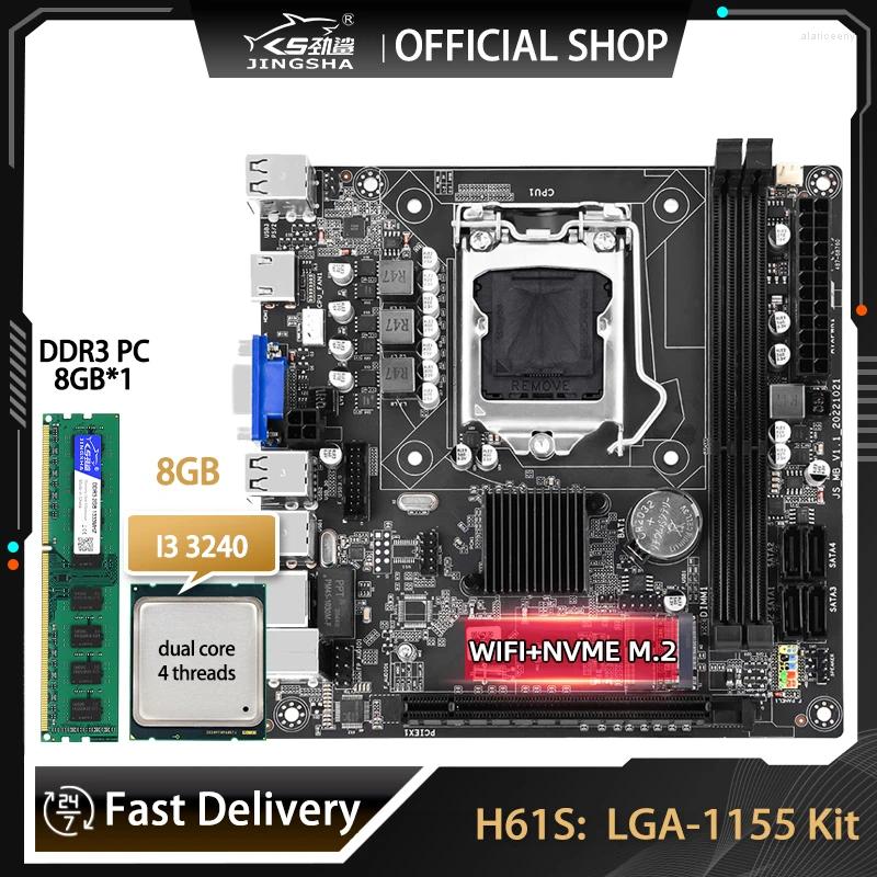 Motherboards H61 Motherboard Kit With Core I3 3240 CPU And DDR3 8GB Memory VGA Placa Mae NVME M.2 WIFI LGA 1155 H61S Set