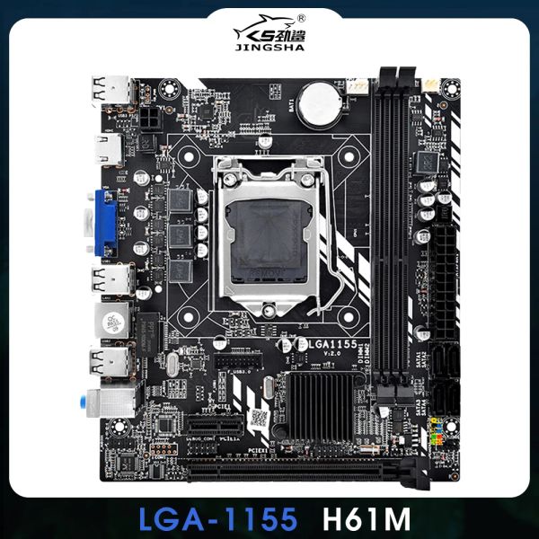 Cartes mères H61 Motherboard LGA 1155 DDR3 MÉMOIRE 16 Go Matx Desktop MainBord pour LGA1155 Socket Core i3 i5 i7 CPU HDMI VGA Board principal