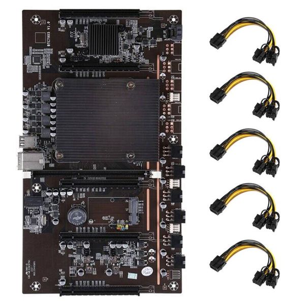 Cartes mères H61 X79 BTC carte mère minière avec 5X8Pin à double câble 8Pin 5X PCI-E 8X LGA 2011 DDR3 prise en charge 3060 3080 GPU pour