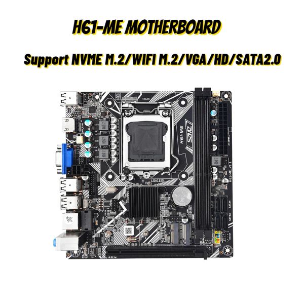 Placas base H61me Mini ITX LGA 1155 Soporte NVME M.2/Wifi M.2/VGA/HD/SATA2.0 DDR3 MEMORIA 16GB PC PRINBLO 100 Mbps