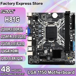 Cartes mères H81 Motherboard LGA1150 Prise en charge DDR3 RAM jusqu'à 16 Go MATX USB2.0 SATA3.0 Double canaux Memory HD Affichage VGA H81G PLACA MAE BOA