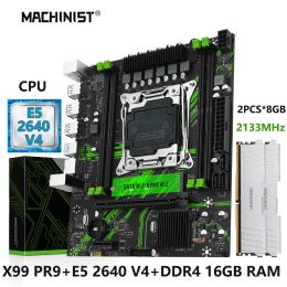 Cartes mères Hinist x99 PR9 Motherboard LGA 20113 Kit Set Xeon CPU E5 2640 V4 Processeur DDR4 2 * 8 Go RAM Memory USB NVME / SATA M.2 MATX