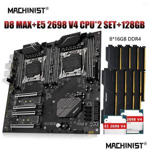 Cartes mères Hinist X99 Xeon Kit Kit de carte mère LGA 2011-3 E5 2698 V4 Double processeur CPU ECC DDR4 8 16 Go de mémoire E-Atx M.2 Nvme SSD Dhgp3