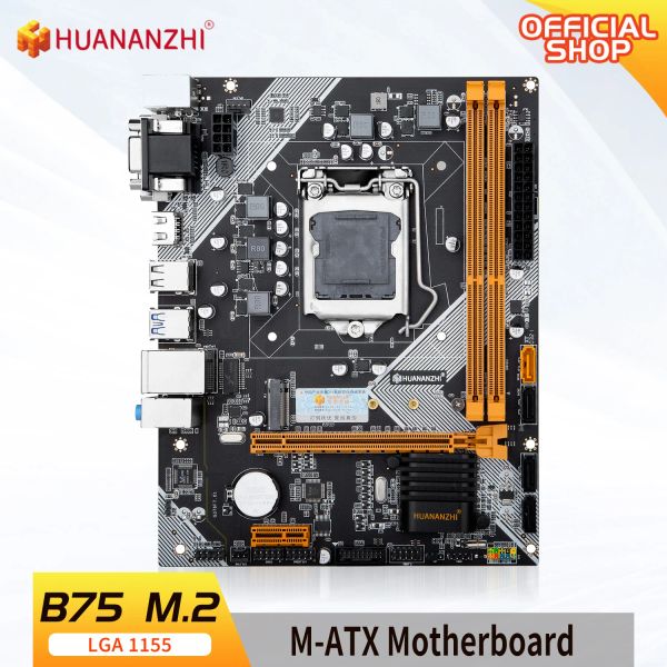 Placas base huananzhi B75 M.2 Matx de placa base para Intel LGA 1155 i3 i5 i7 E3 DDR3 1333/1600MHz 16GB SATA3.0 USB3.0 M.2 VGA HDMicompatible