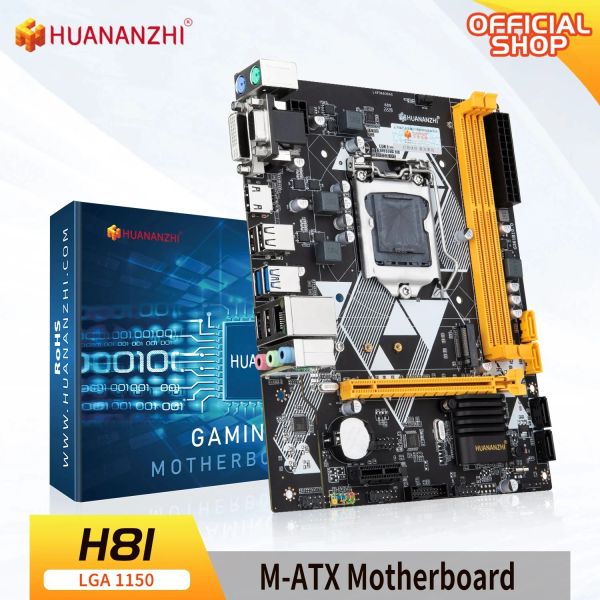 Placas base Huananzhi H81 Matchboard Matx Intel LGA 1150 i3 i5 i7 E3 DDR3 1333/1600MHz 16GB M.2 SATA3 USB3.0 VGA DVI HDMICAMICATIVA