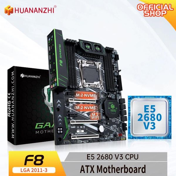 Cartes mères Huananzhi X99 F8 LGA 2011-3 Xeon carte mère avec Intel E5 2680 V3 Support DDR4 Recc Memory Combo Kit Set NVME SATA USB