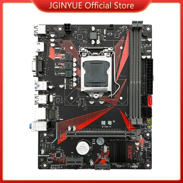 Placas base Jginyue B75 Matx Intel Intel LGA 1155 i3 i5 i7 E3 DDR3 1600MHz 16GB M.2 NVME SATA USB3.0 VGA HDMI B75MH