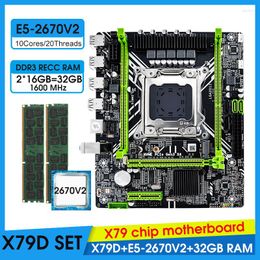 Cartes mères JINGSHA X79 ensemble de cartes mères avec Xeon E5-2670 V2 CPU LGA2011 Combos 2 16GB 32GB 1600Mhz mémoire DDR3 RAM KIT