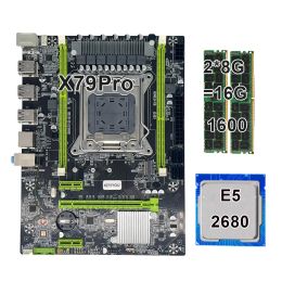 Cartes mères Keyiyou X79 Pro Set LGA 2011 V1 V1 V1 avec 16 Go DDR3 ECC Reg Ram Xeon Kit Xeon E5 2680 2,7 GHz 20m Cache 8 GT / S LGA 2011