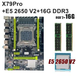 Cartes mères Keyiyou x79pro Ensemble de carte mère x79 Placa Mae Set LGA 2011 V1 V2 avec Xeon E5 2650 V2 Processeur 16 Go DDR3 ECC Reg Ram Kit