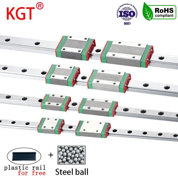 Placas base Kgt Guía lineal Rail MGN7 MGN12 MGN15 MGN9 Bloque Rail Carriaje CNC Part de impresora 3D Rodamientos en miniatura Rauter