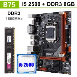 Cartes mères Kllisre B75 Kit Ensemble de carte mère avec Core i5 2500 8 Go 1600MHz DDR3 Mémoire de bureau NVME M.2 USB3.0 SATA3