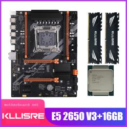 Placas de placas construyentes Kllisre Kit Conjunto de placa base con Xeon E5 2650 V3 LGA 20113 CPU 2pcs x 8GB = 16GB 2666MHz DDR4 Memoria