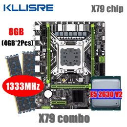 Cartes mères Kllisre X79 Kit de carte mère E5 2630 V2 LGA 2011 CPU 2 * 4GB = 8 Go Memory DDR3 1333 ECC RAM