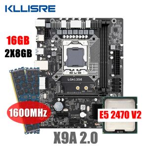 Placas base Kllisre X79 Kit de placa base Xeon LGA 1356 E5 2470 V2 2pcs x 8GB = 16GB 1600MHz DDR3 ECC Memoria