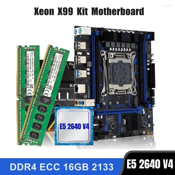 Cartes mères Kllisre X99 Kit combiné de carte mère LGA 2011-3 Xeon E5 2640 V4 CPU DDR4 16GB (2PCS 8G) 2133MHz ECC Memory