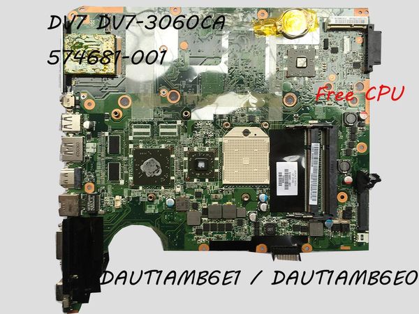 Placa base para ordenador portátil DAUT1AMB6E1 para DV7 DV7-3000 574681-001 probado OKPlacas basePlacas base