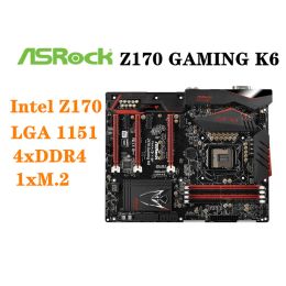 Cartes mères LGA 1151 Intel Z170 Motherboard Asrock Z170 Gaming K6 Motherboard DDR4 64GB PCIE 3.0 M.2 SATA III USB3.0 ATX pour le noyau de sixième génération