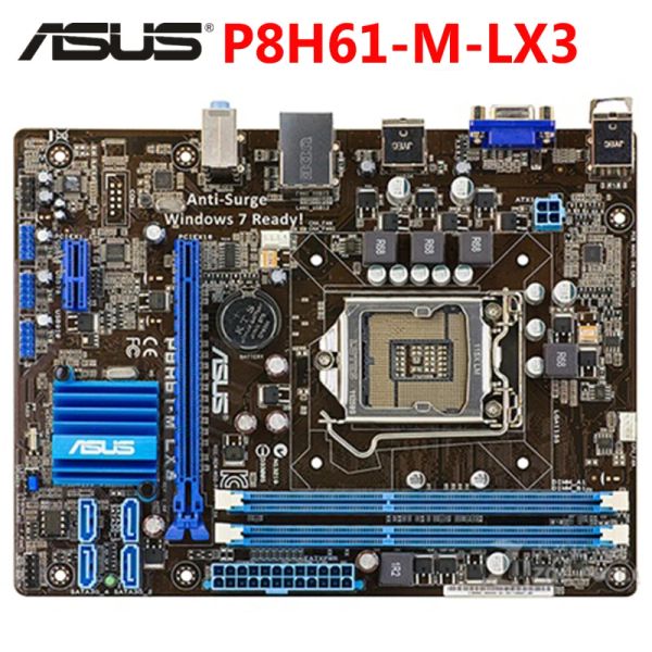 Cartes mères LGA 1155 ASUS P8H61M LX3 DDR3 DDR3 16GB H61 P8H61 M LX3 BRESTOP MAIN MAINBOED Systemboard SATA II PCIE 2.0 PCIE X16