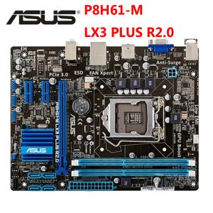 Cartes mères LGA 1155 ASUS P8H61M LX3 plus R2.0 ASUS ORIGINAL P8H61 M LX Boîtier mère UATX DDR3 DVI VGA USB2.0 16 Go Bureau de bureau utilisé