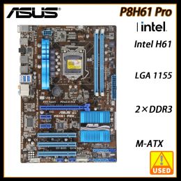Placas base LGA 1155 ASUS ASUS P8H61 PC PC ORIGINAL H61 ATX DDR3 USB3.0 16GB SATA III Motor de escritorio usado