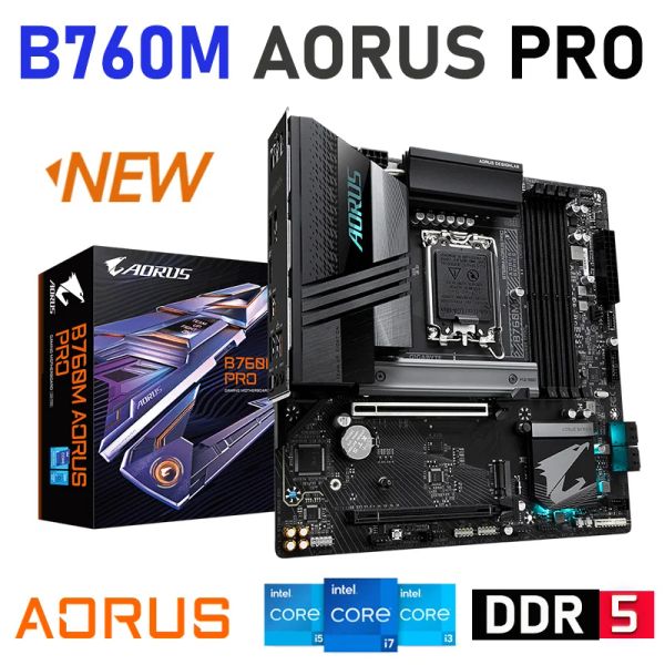 Placas base LGA 1700 Motherboard DDR5 Gigabyte B760M Aorus Pro DDR5 7600MT/S Intel 13th Gen i3 i5 i7 I9 LGA 1700 CPU M.2 128GB Intel B760