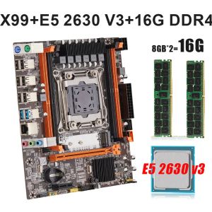 Cartes mères LGA 20113 X99 Motherboard Xeon Kit E5 2630 V3 et 16 Go DDR4 2133MHz ECC Reg Ram Mémoire de mémoire USB 3.0 SATA3.0 Xeon Combo