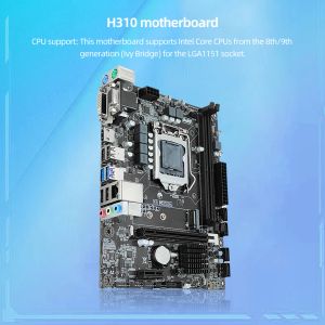 Cartes mères LGA1151 PC Boîte principale H310 Desktops Motorard 32 Go VGA / HDMICOMPATIBLE / DVI PORTS MICROATX DDR4 Motorard 100m Réseau
