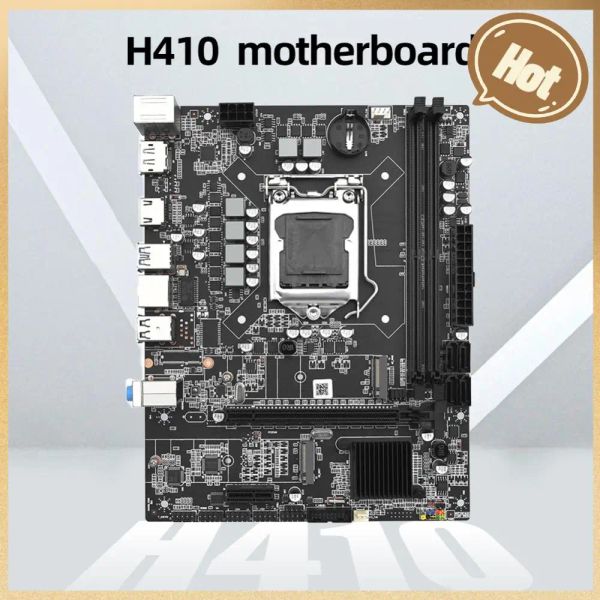 Cartes mères LGA1200 Computer Motherboard USB3.0 SATA3.0 H410 Bureau de bureau DDR4 * 2 MEMORY M.2 NVME 64GB MAX PCLE16X pour Core i3 / i5 / i7