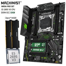 Placas Base MACHINIST MR9A PRO X99 Conjunto de Placas Base LGA 2011-3 Kit Xeon E5 2695 V3 CPU 32G(2 16G) DDR4 ECC Memoria RAM SSD Nvme M.2 ATX