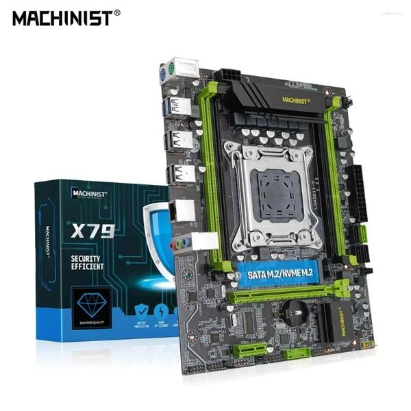 Cartes mères machiniste x79 Motherboard LGA 2011 Inte Xeon CPU Processeur Support DDR3 RAM MEMORY NVME USB 3.0 282H