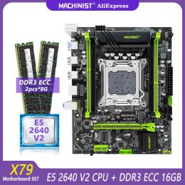 Moederborden machinist x79 moederbord set lga 2011 kit xeon e5 2640 v2 cpu 16gb (2x8g) ddr3 ecc ram geheugen ssd m.2 sata 3.0 matx 282h