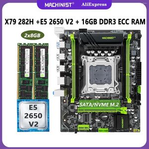 Moederborden MACHINIST X79 Moederbordset LGA 2011 Kit Xeon E5 2650 V2 CPU 16GB (2X8G) DDR3 ECC Ram Geheugen SSD Nvme M.2 SATA 3.0 M-ATX 282H