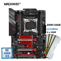 Placas base maquinista x99 combo de placa base lga 20113 xeon kit e5 2666 v3 cpu ddr4 ram 64gb memoria 2133mhz nvme m2 cuatro canal MR9A Pro