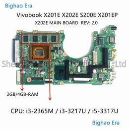 Placas base para la placa base para ASUS S200E X202EP X202EV X202E X201E LAPTOP CON Intel I3 I5 CPU 4GB Menory 100% Fly Tested Drop entrega OTDI0