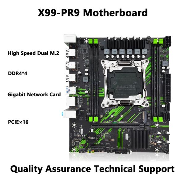 Cartes mères nouvelles X99 PR9 LGA 20113 Support de carte mère Intel Xeon V3 / V4 CPU 128 Go DDR4 RAM BURAGE MÉMOIRE USB3.0 NVME / SATA M.2