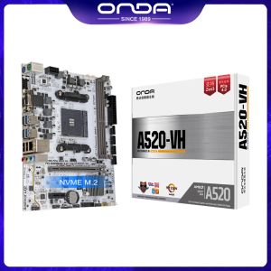 Cartes mères ONDA A520 VH Support de la carte mère AMD AM4 Ryzen R3 R5 R7 Processeur 2 x DDR4 Socket 128 Go PCIe 3.0 16x SATA3.0 M.2 A520