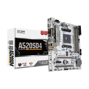 Placas base ONDA A520SD4W Soporte de placa base AM4 Ryzen R3 R5 R7 Procesador 4 x DDR4 Socket 128GB PCIe 3.0 16x SATA3.0 M.2 A520