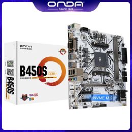 Cartes mères ONDA B450S Motherboard B450 AMD AM4 pour Ryzen 1/2/3/4/5 Gen Athlon Processeurs 64 Go PCIe 3.0 16x SATA3.0 M.2 DDR4 B450M