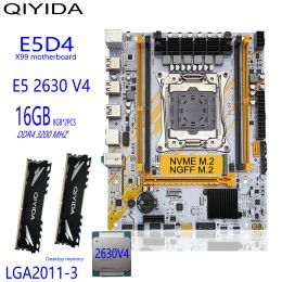 Moederborden Qiydia X99 Moederbordset LGA20113 E5 2630 V4 2x8GB = 16GB DDR4 Regecc Memory CPU Combo Kit PCI16 USB3.0 NVME M.2 Server Matx