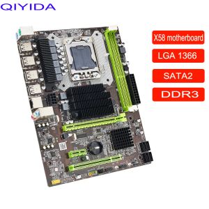 Cartes mères Qiyida x58 LGA 1366 Motorard LGA1366 Prise en charge Reg ECC DDR3 et Xeon Processeur AMD RX Spell DDR3 4 Go 8 Go 16 Go